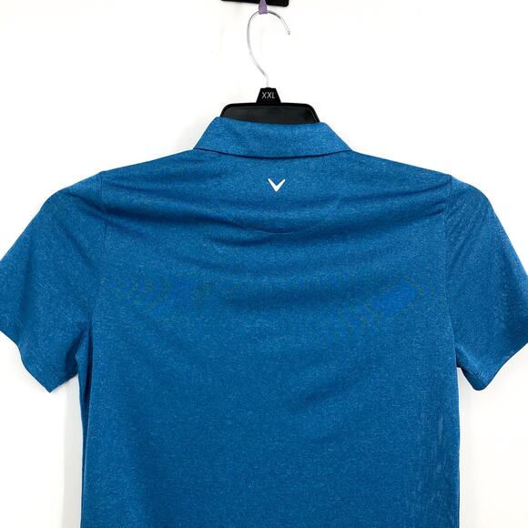 CALLAWAY Womens Golf Polo Shirt Small Blue Heather Quarter Zip Short Sleeve NWT - Picture 8 of 11